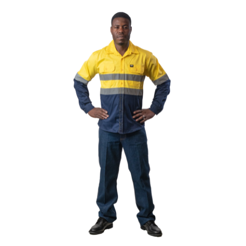Vulcan Workwear Hi Viz 100% Cotton Vented Workshirt