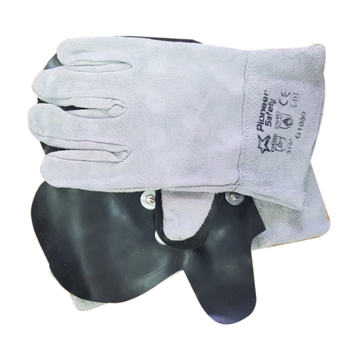 Chrome Leather Rubber Palm Brick Gloves