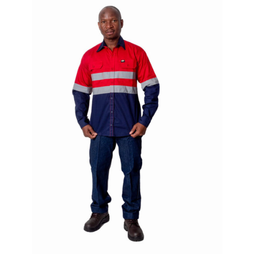 Vulcan Workwear Hi Viz 100% Cotton Vented Workshirt