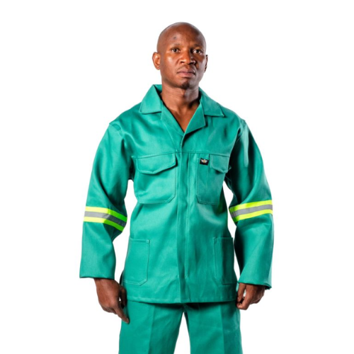 D59 Flame Fern Green Suit with Reflective Tape Jacket