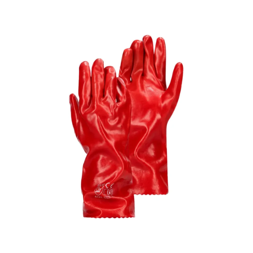 REBEL Tru Touch Red PVC Medium Weight Elbow Gloves Full Pack (12)