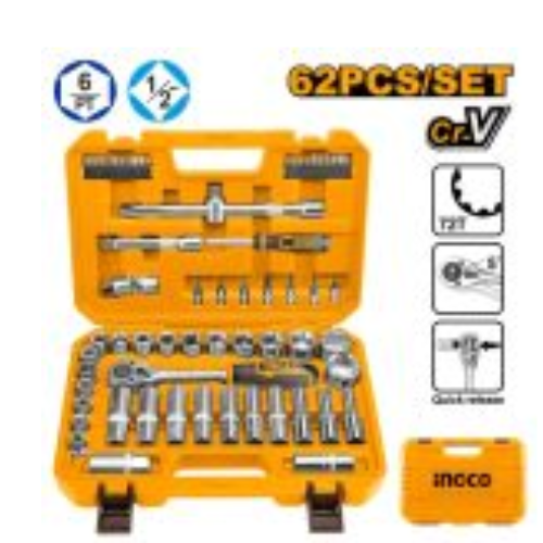 62-Piece 1/2″ Drive Socket Set