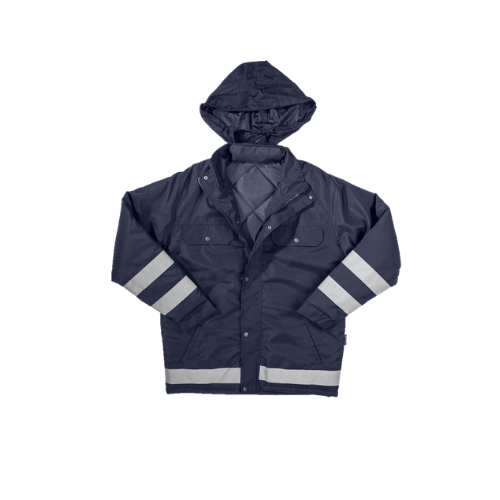 Navy Freezer Jacket With Detachable Hood